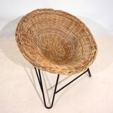 Set of 2 wicker pod chairs from the 60s