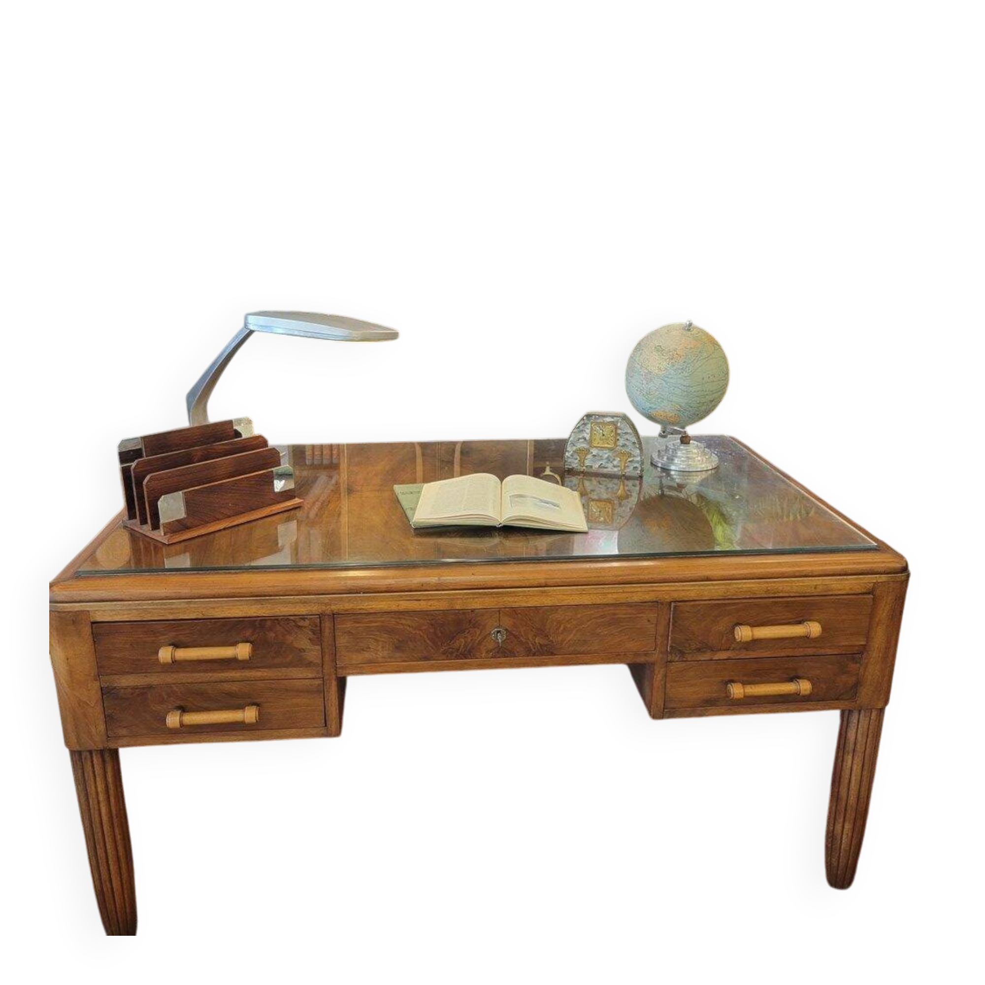 Ensemble bureau et bibliothèque art-déco