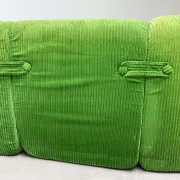 Modular green velvet corner sofa, 1970s
