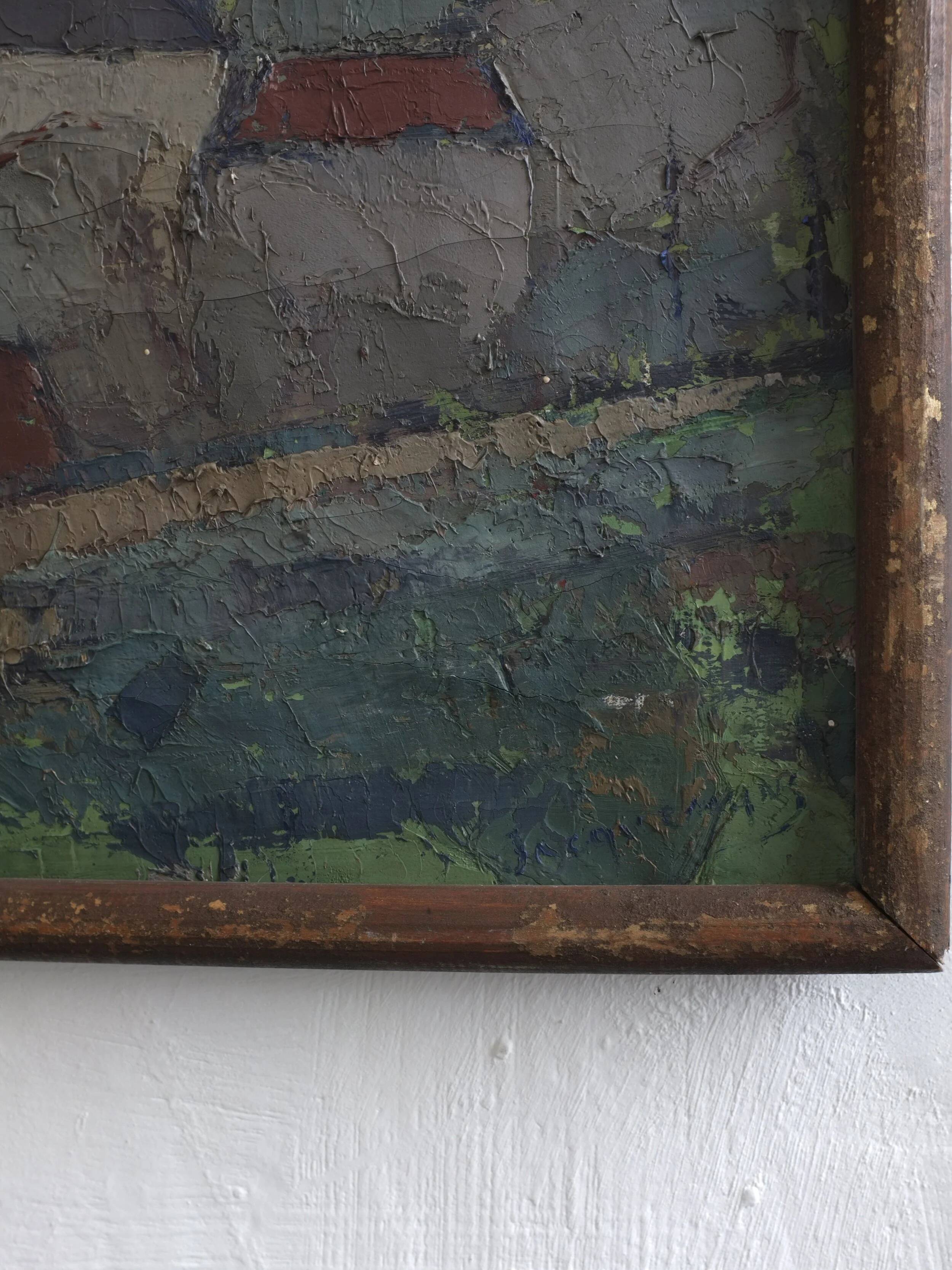 Wabi sabi landscape painting | Oil on canvas | 1920s | Belgium