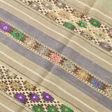 4x8 Soft Pastel Green Vintage Kilim Rug, 139x241Cm SK 33042