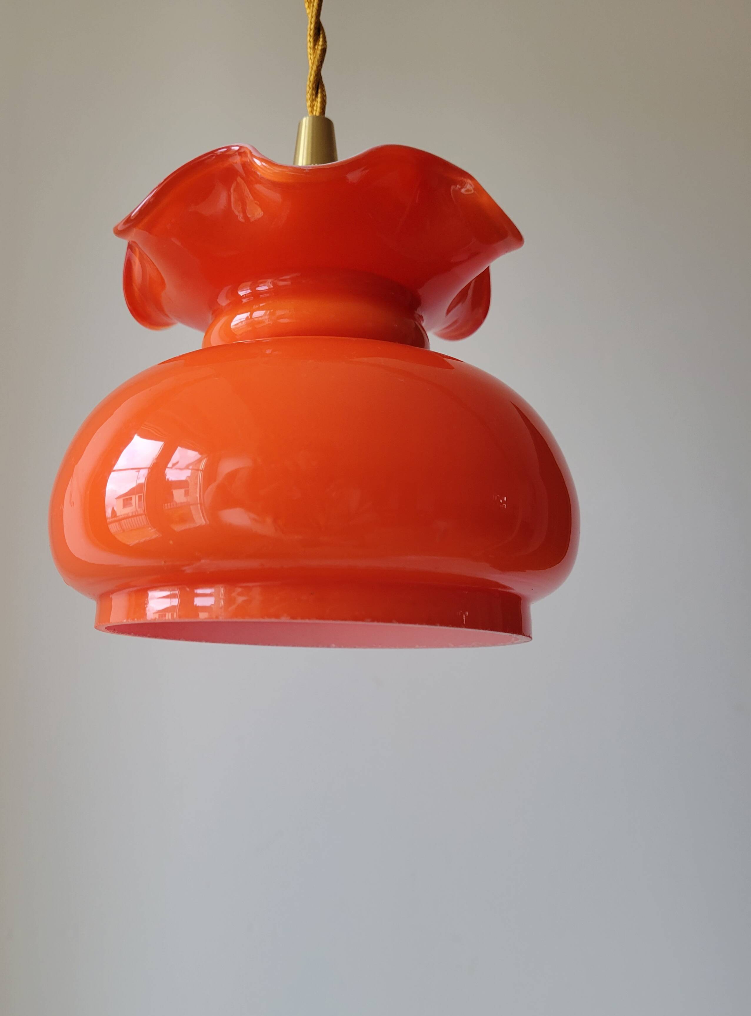 Suspension en opaline orange