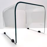 Table basse carrée en verre aigue-marine