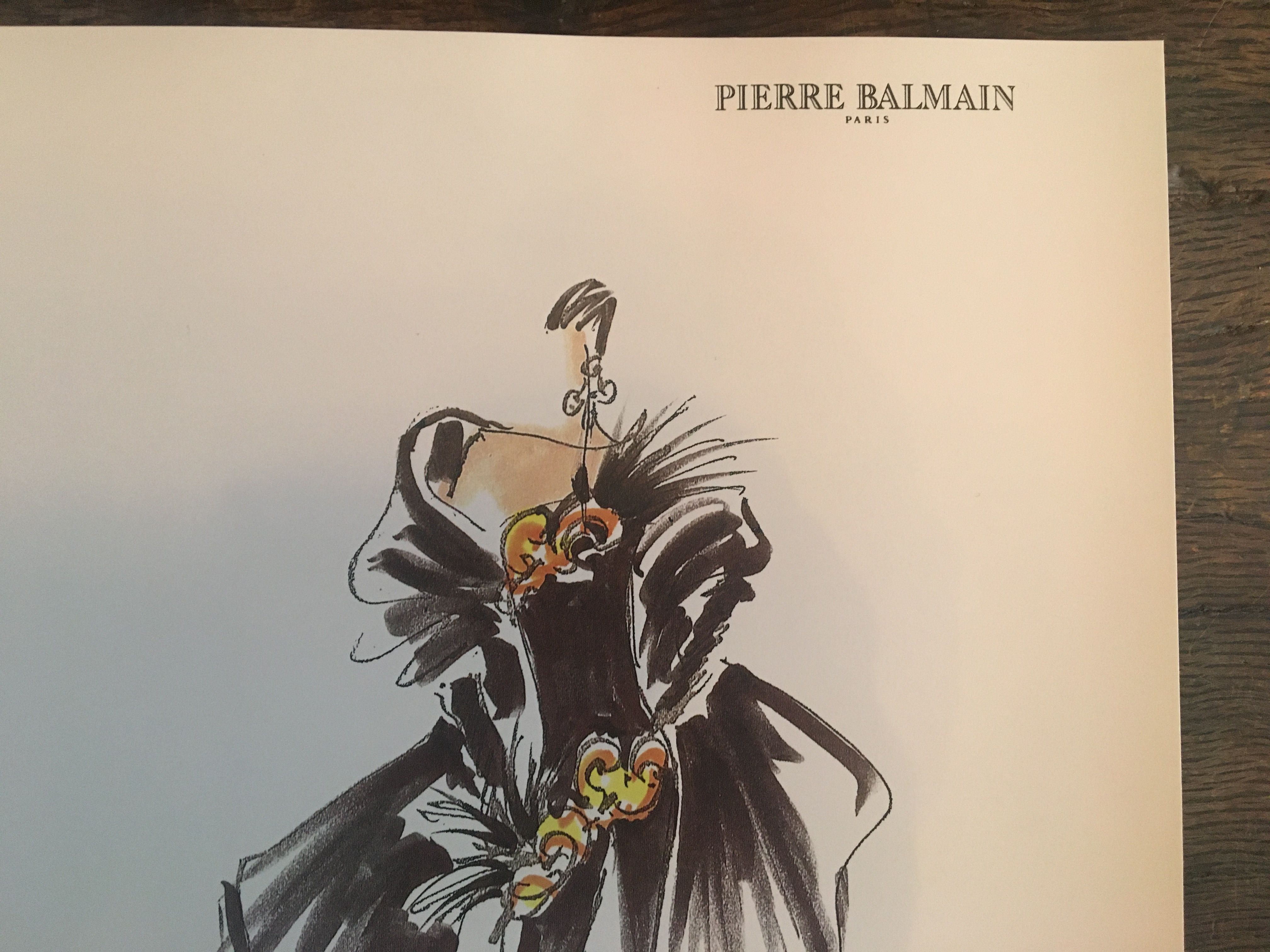 Pierre Balmain vintage fashion illustration by Erick - his photography