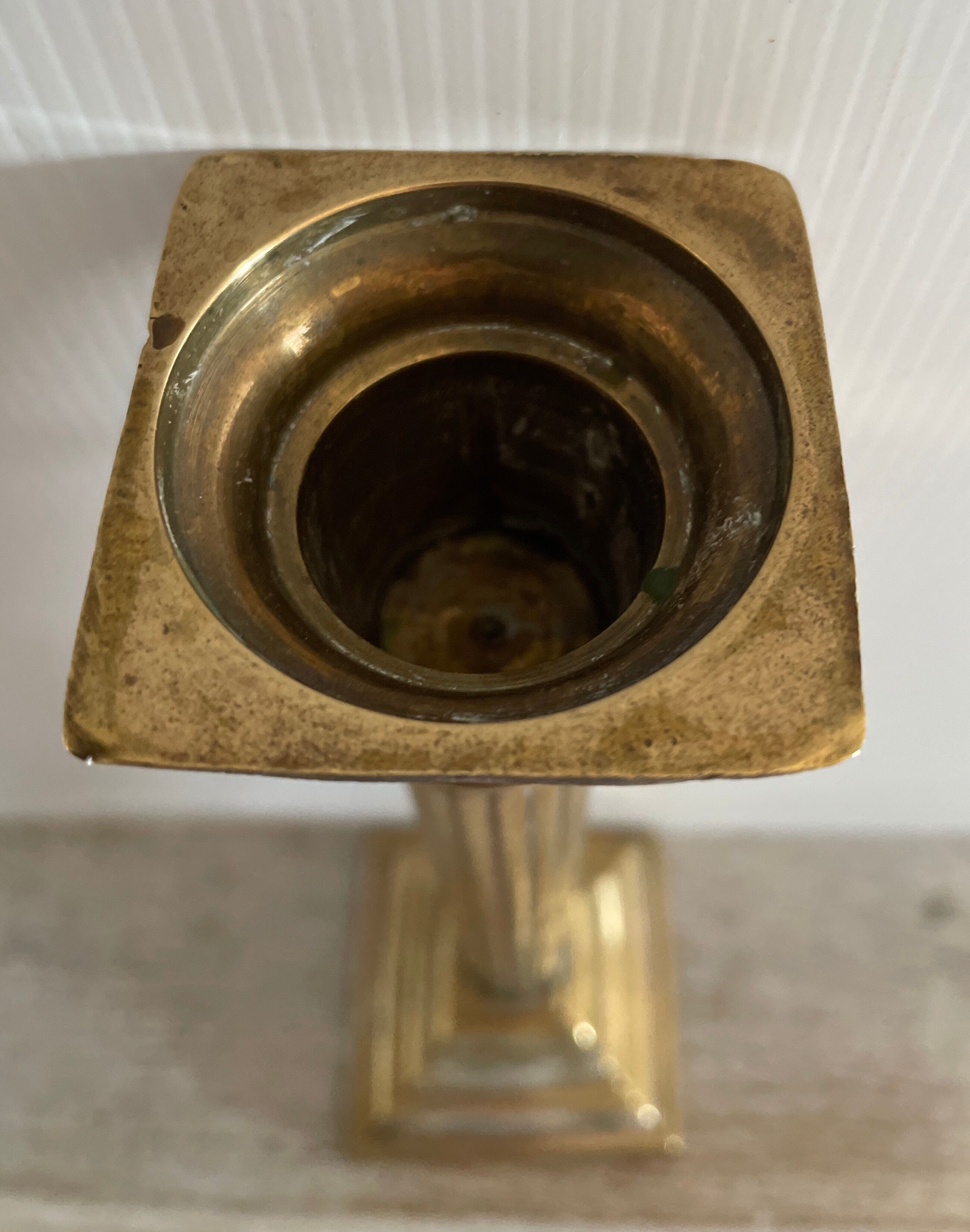 Payroll of brass column candle holders