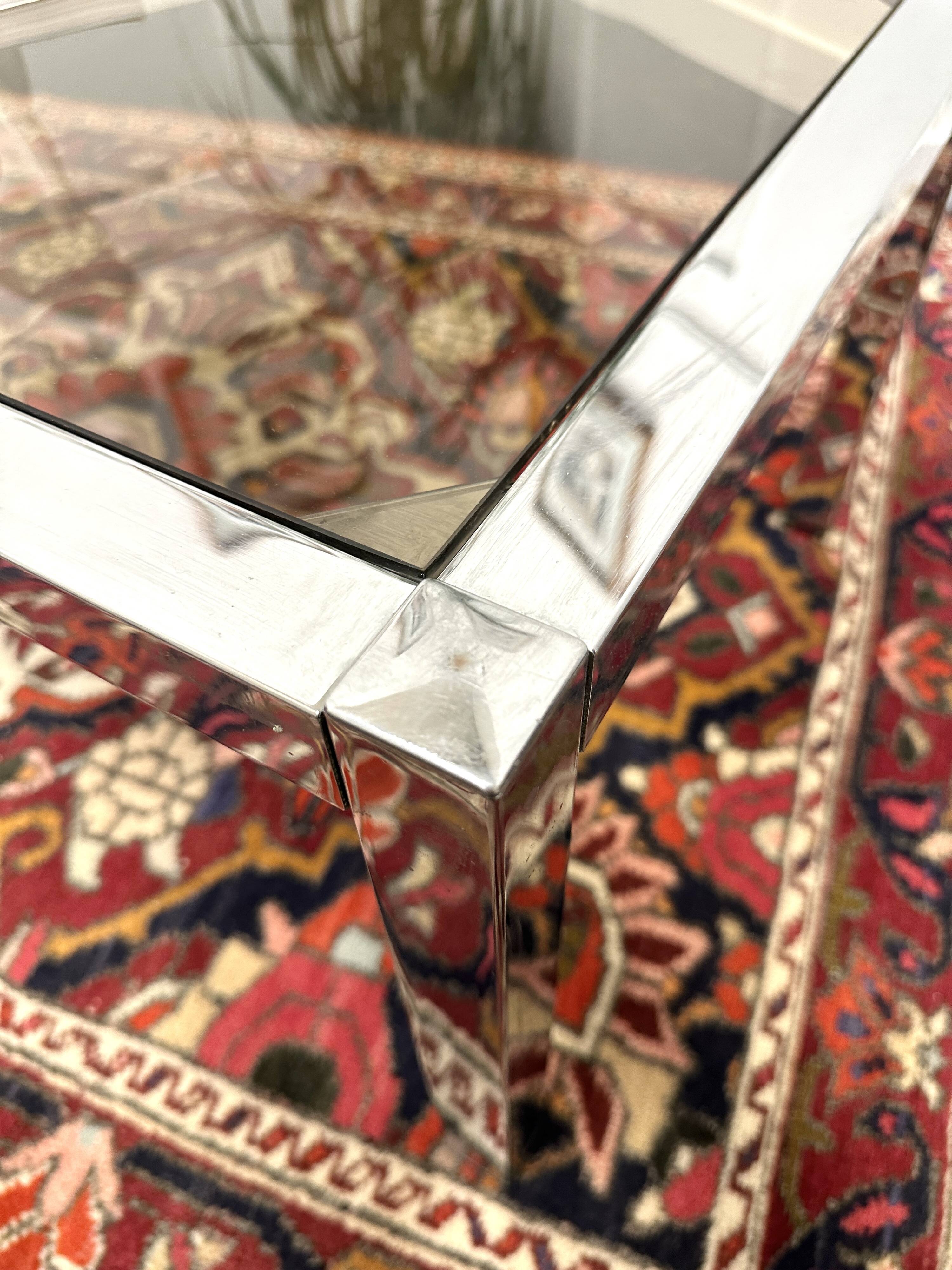 Chrome coffee table and smoked glass