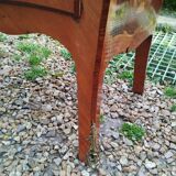 Louis xv style marble top marquetry chest of drawers