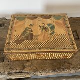 Jewellery box, secrets, straw marquetry and oriental patterns.