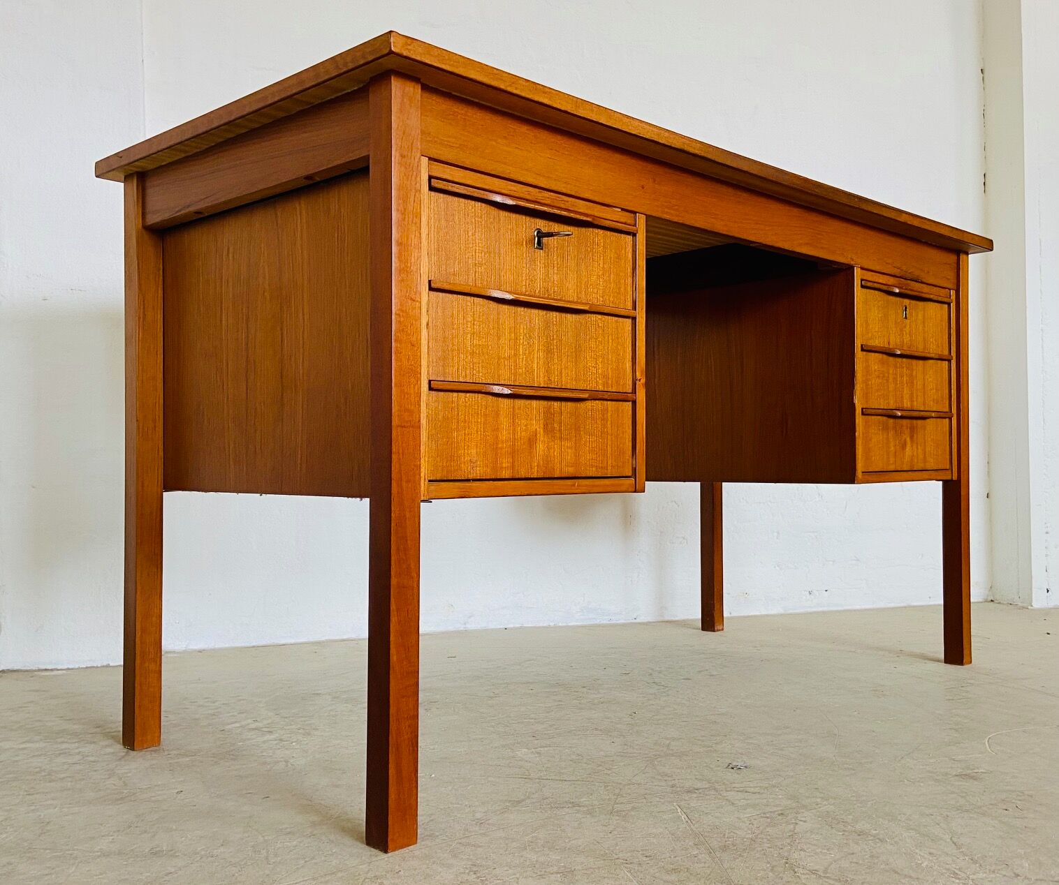 Vintage retro Danish mid-century teak desk by Bent Silberg Møbler 1960s