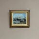 Oil on Canvas “Ships” by Josef Lang, Signed, Vintage & Framed 40×34cm