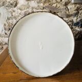 Blue checkered enamel jug - and its basin