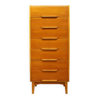 Mid-century Czechoslovak maple chest of drawers, 1960s