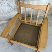 Paire de fauteuils vintage en orme massif