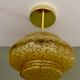 Suspension / Plafonnier globe vintage art déco en verre de Clichy jaune