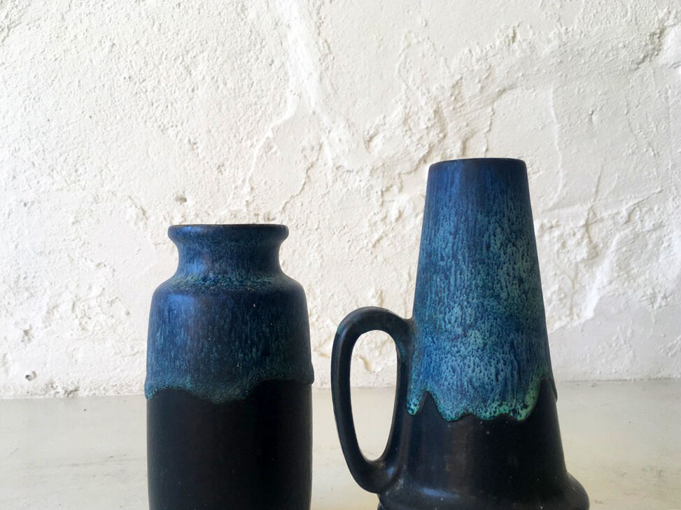 Paire de vases en céramique vintage, Allemagne années 1970