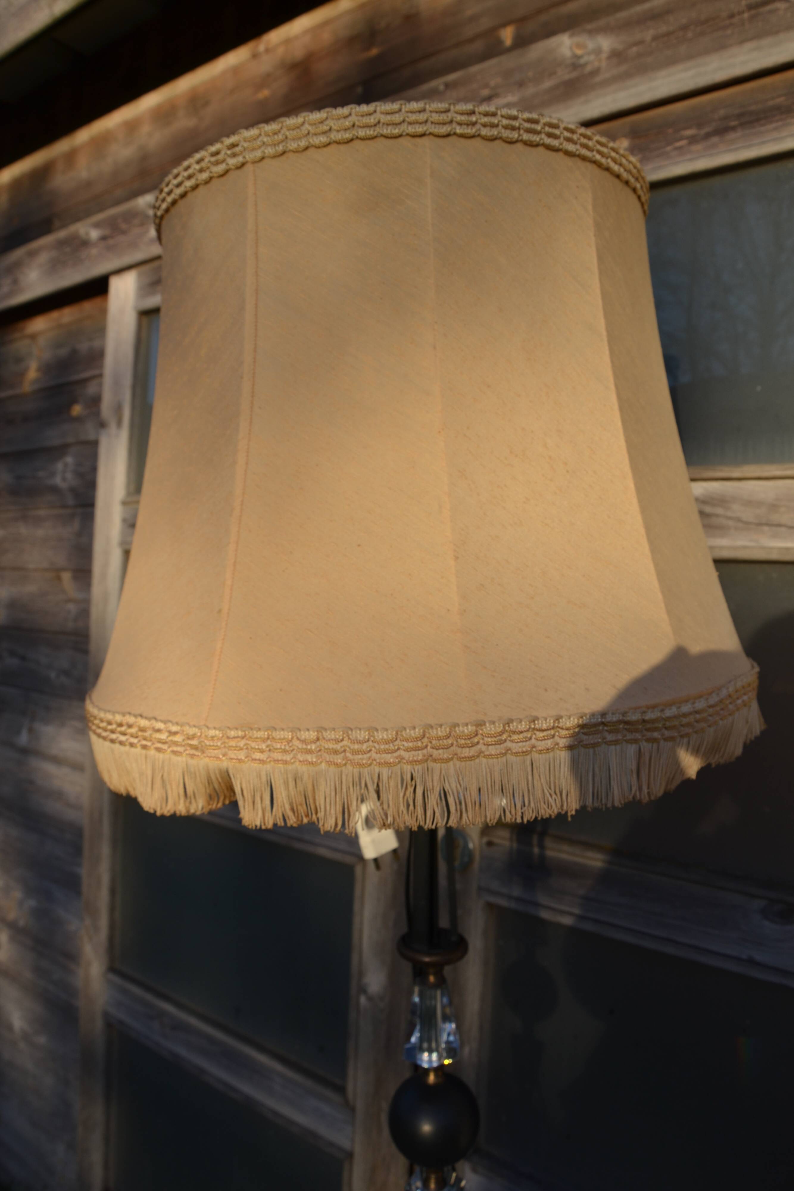 Vintage Sèvres crystal and wrought iron floor lamp from the 1950s