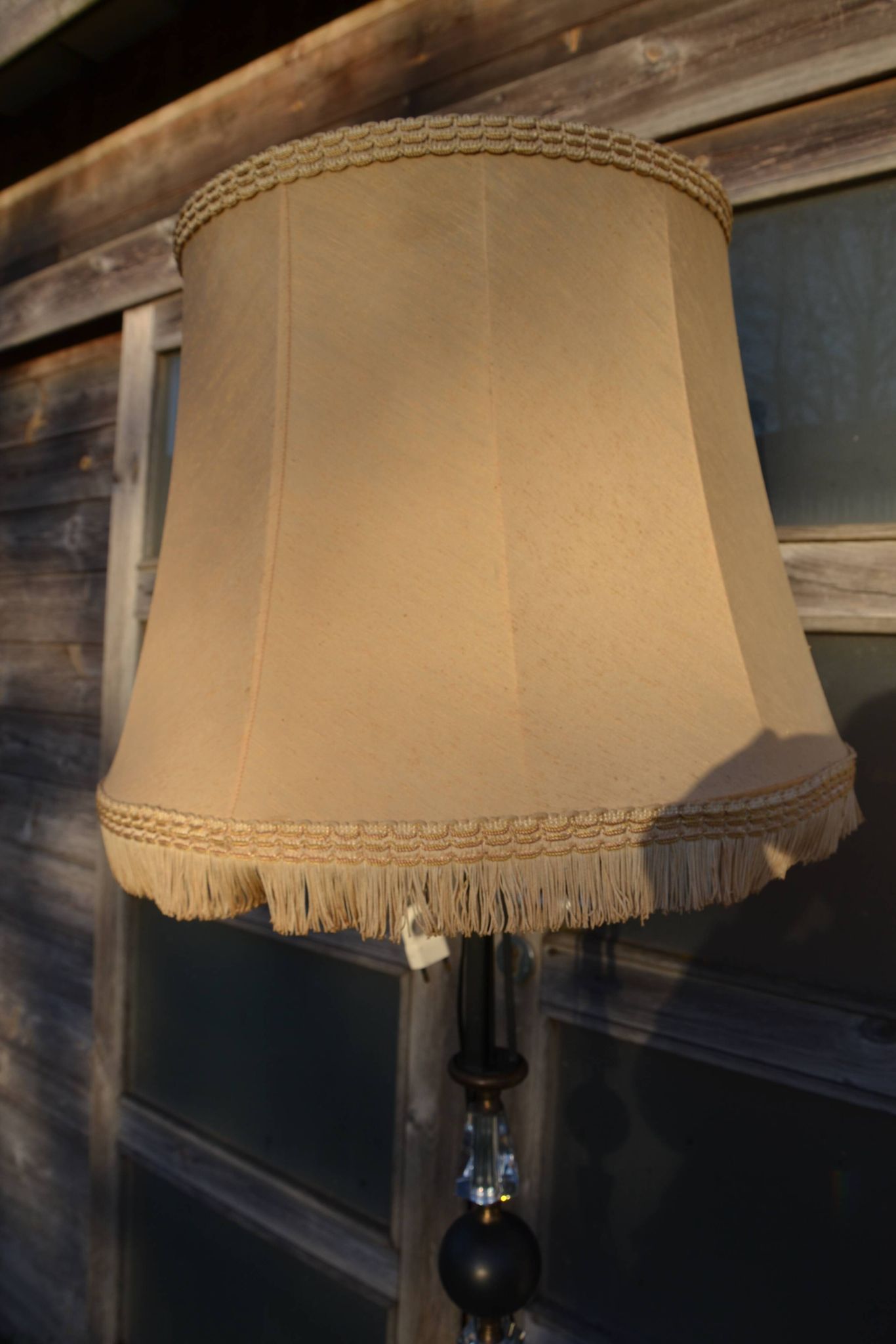 Vintage Sèvres crystal and wrought iron floor lamp from the 1950s