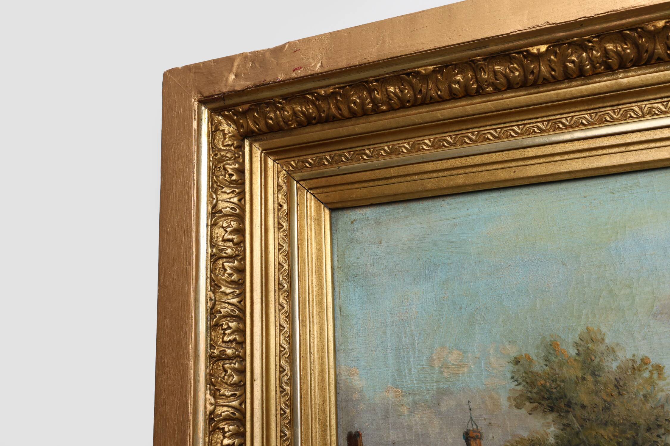 River Landscape with Sailboats, Belgium ca. 1850