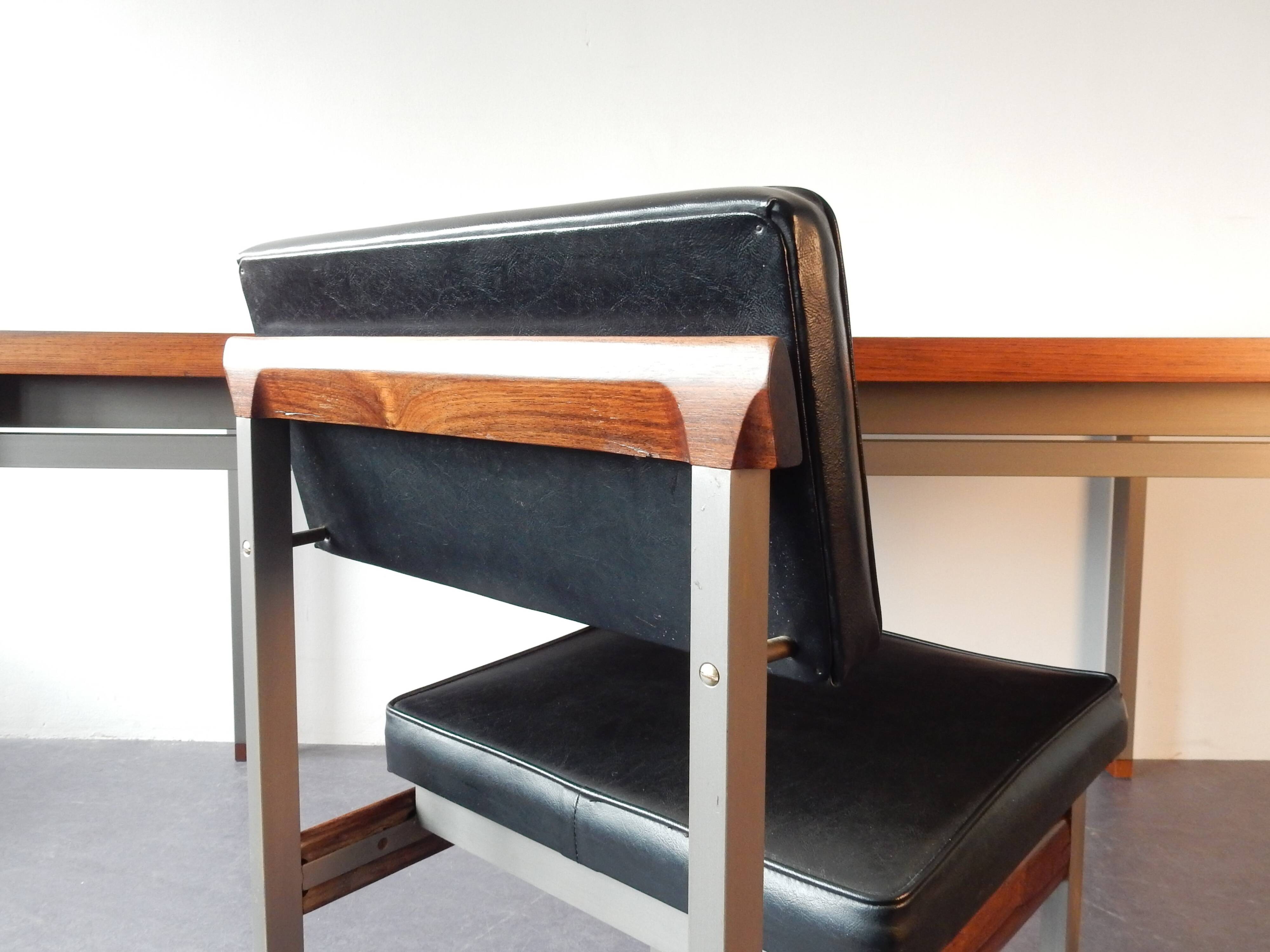 Rosewood table-desk and chair set for Topform, The Netherlands 1960's