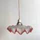 Antique opaline twisted glass pendant light