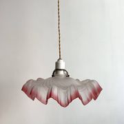 Antique opaline twisted glass pendant light