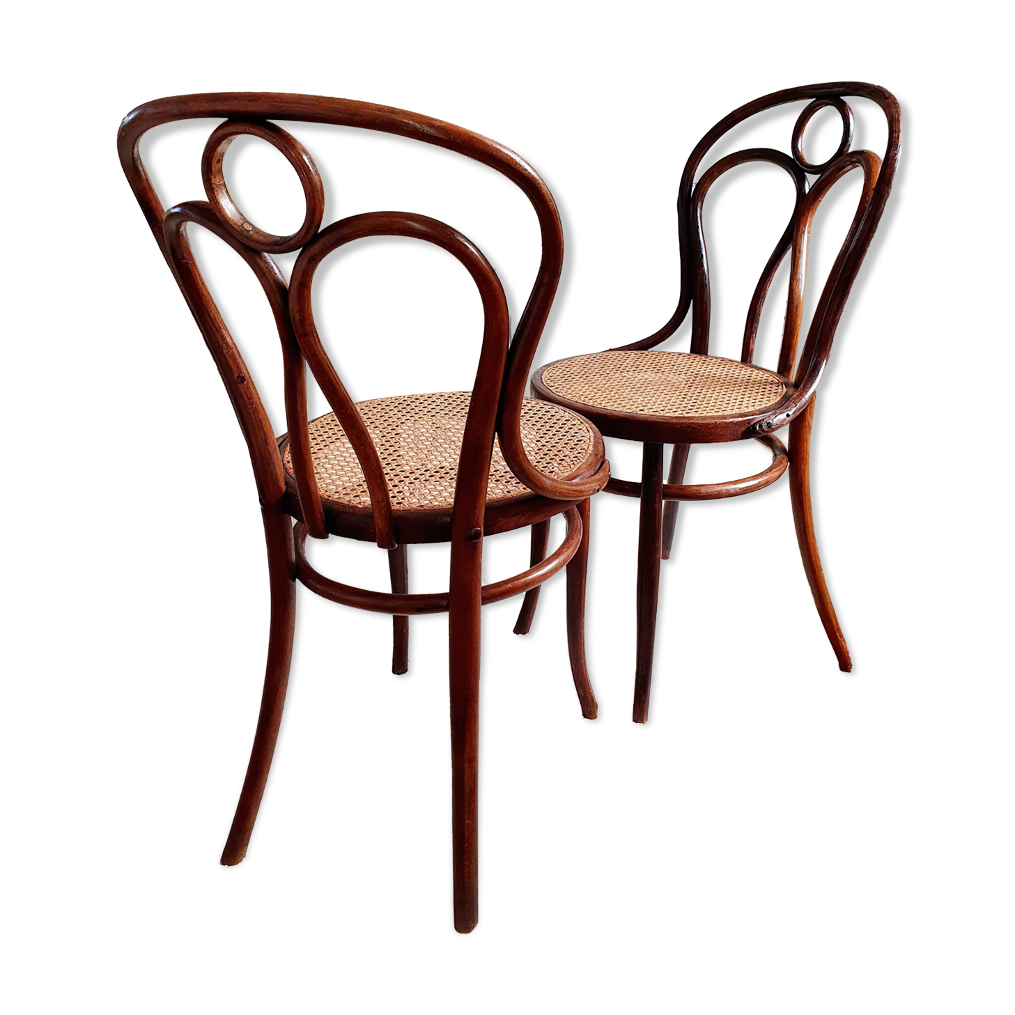 Paire de chaises cannées J&J Kohn  n°36
