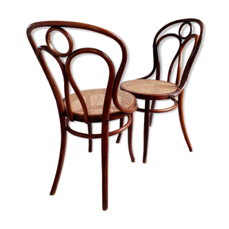 Paire de chaises cannées J&J Kohn  n°36