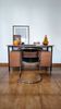 Industrial/craft desk from the 1970s; wood & metal.