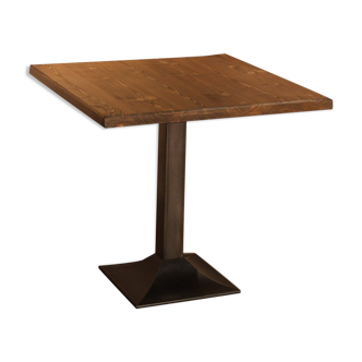 Table bistro square foot cast iron and steel