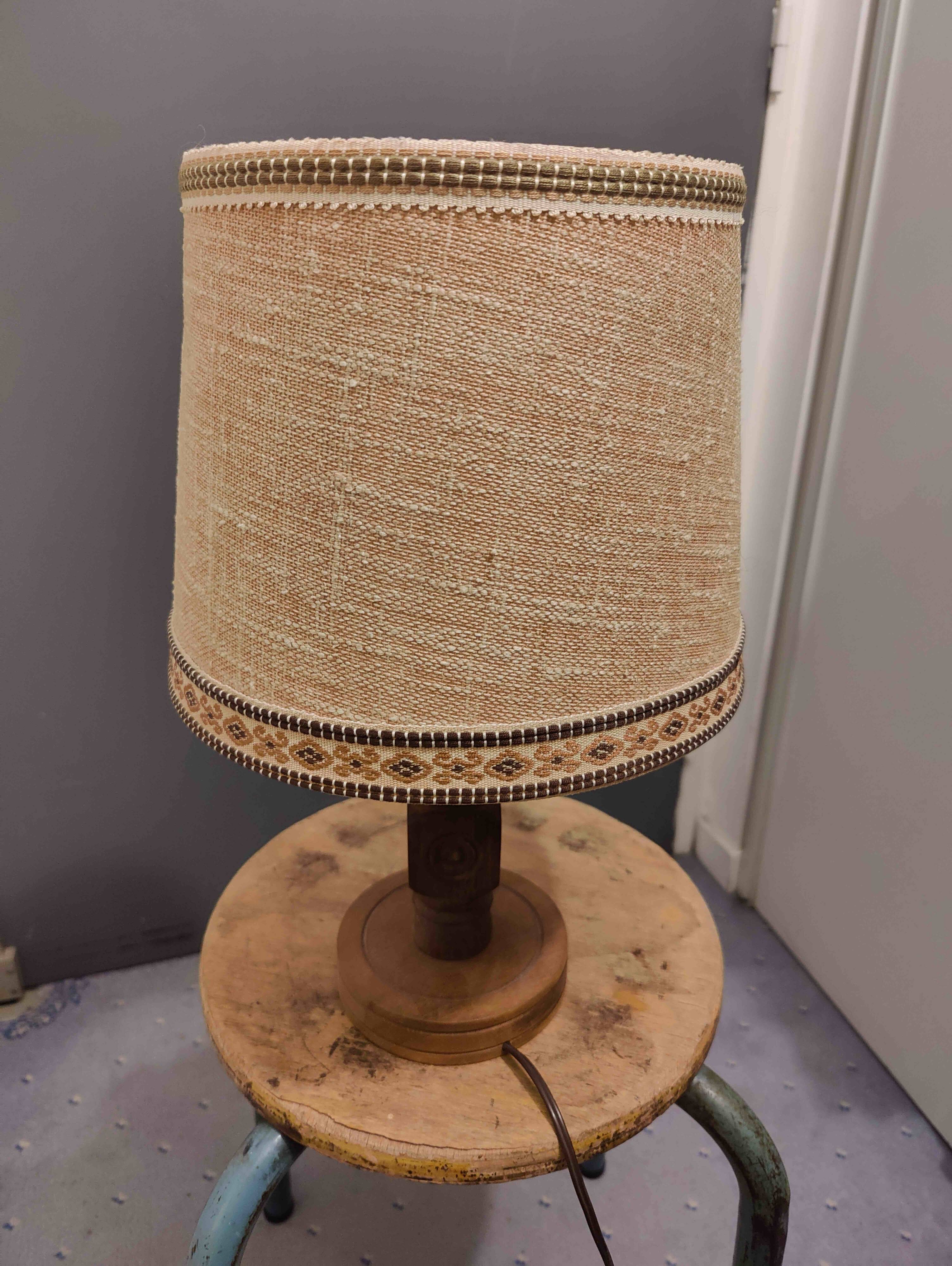 Basque wood lamp in the style of Charles Dudouyt.