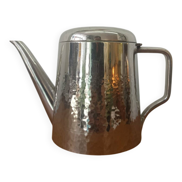 Théière métal argenté martelé art déco