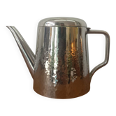 Silver-plated hammered metal teapot Art Deco