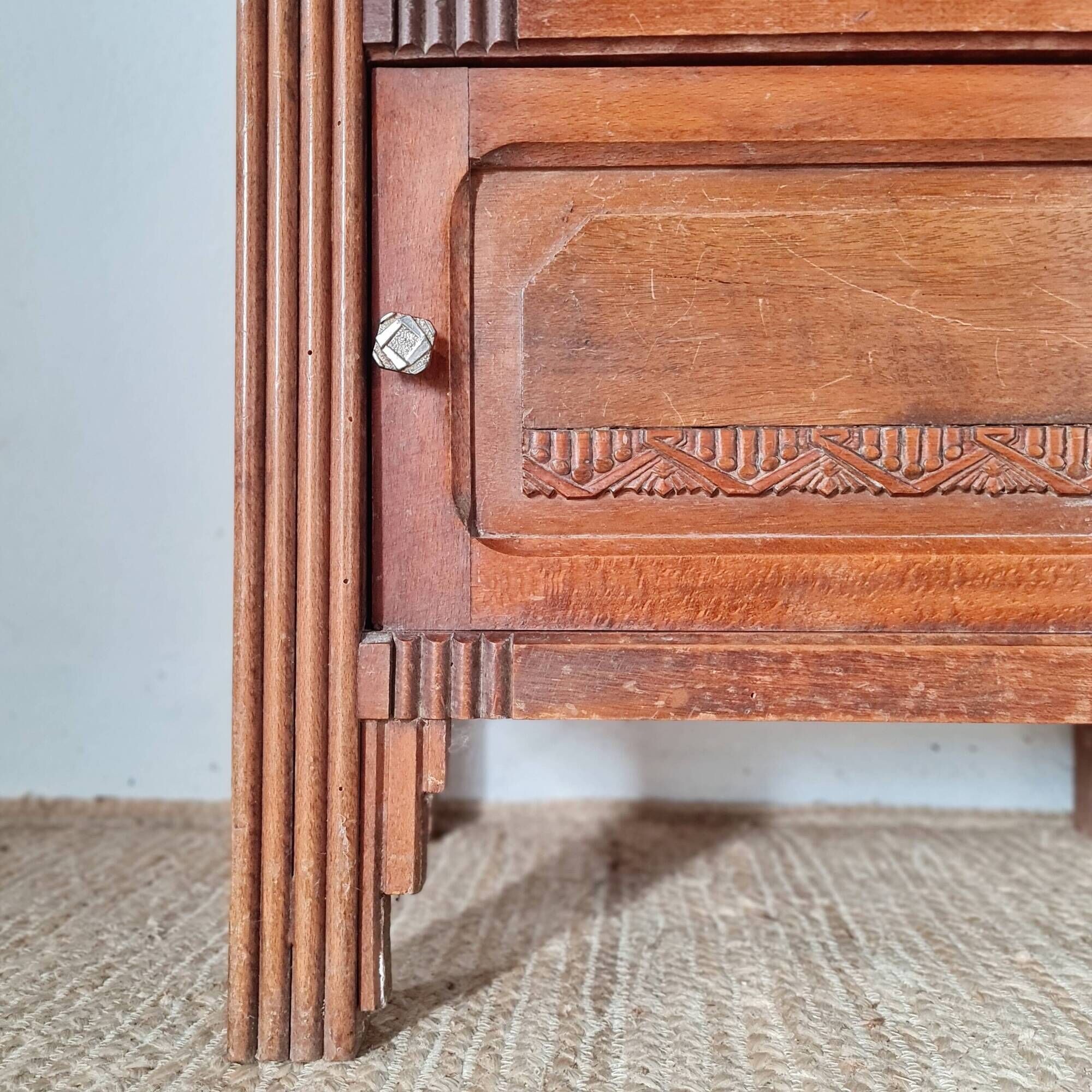 Bedside table - Art Deco wooden side table