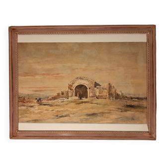 Orientalist watercolor signed, authentic, late 19th century. perfect condition