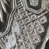 Aperitif dish in molded glass. stylish boho chic. starry, cross, leafy patterns