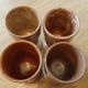 Set of 4 beige stoneware mazagran cups made in France vintage