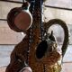 Vintage ceramic liqueur service "Fat Lava" and wrought iron