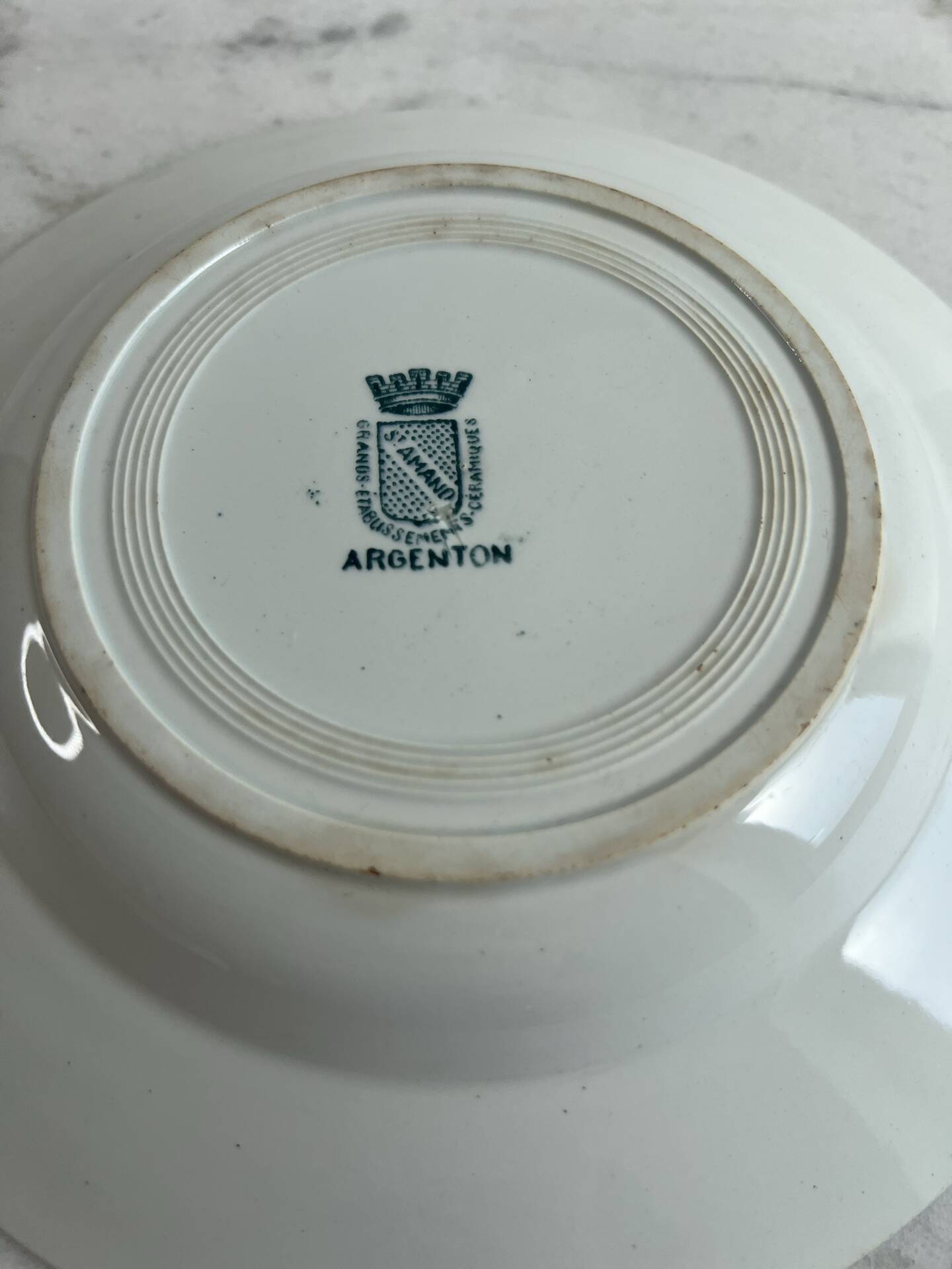 Deep plate Saint Amand collection Argenton 22.4cm