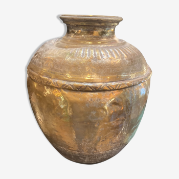 Indian jar in gilded copper
