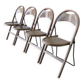 4 chaises pliantes par Uno Åhrén pour Gemla, Suède années 1930