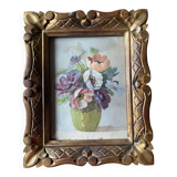 Old painting still life with anemones