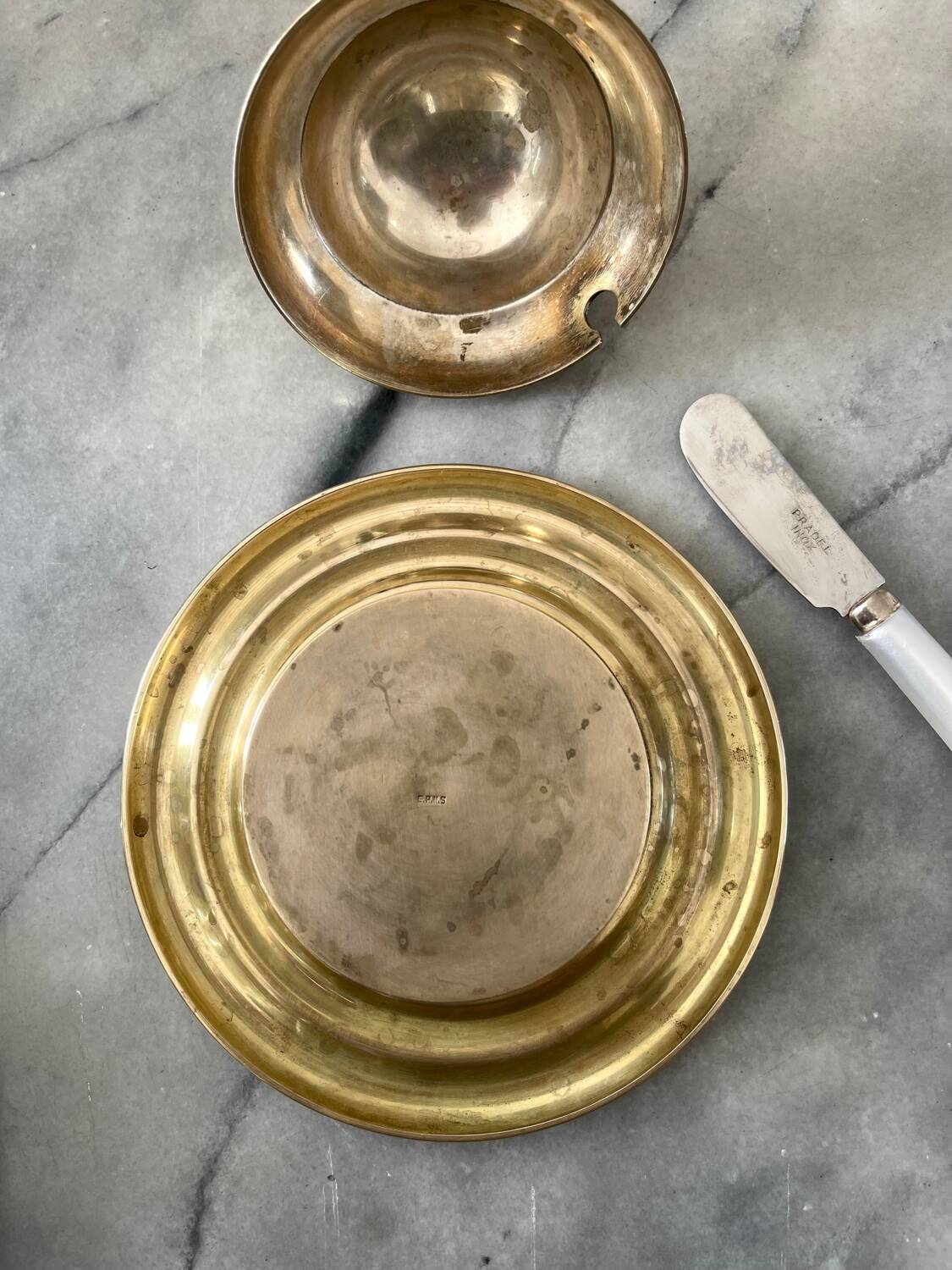 Brass butter dish