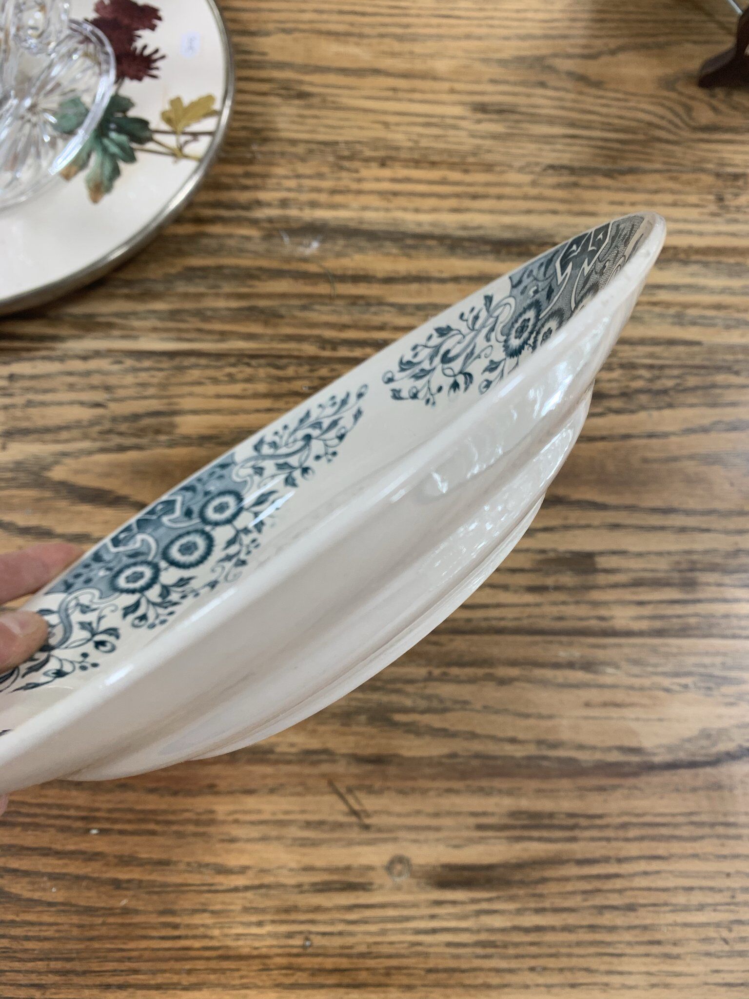 Hollow plate in earthenware iron earth Longchamp service Luzy