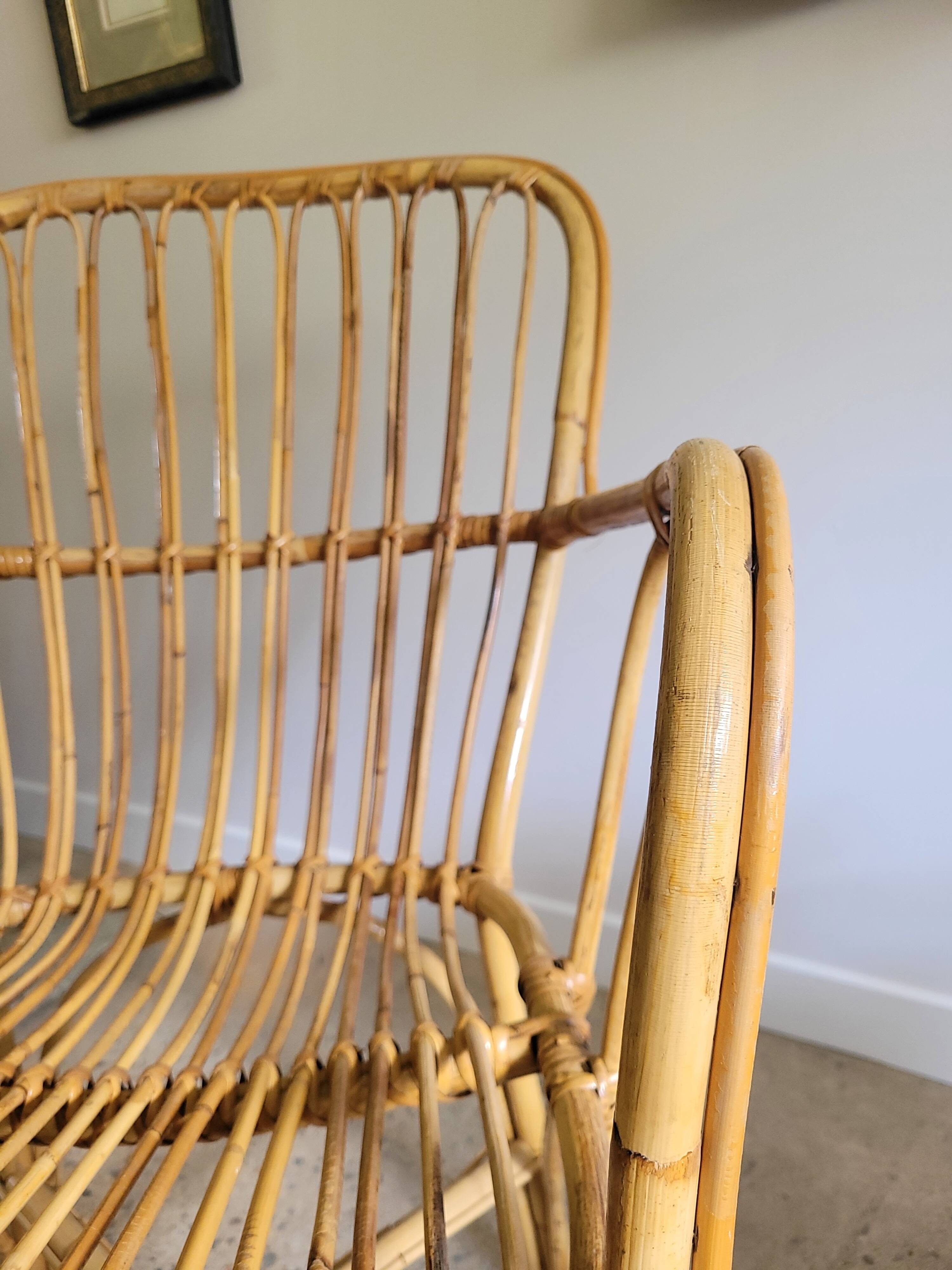 Vintage rattan armchair