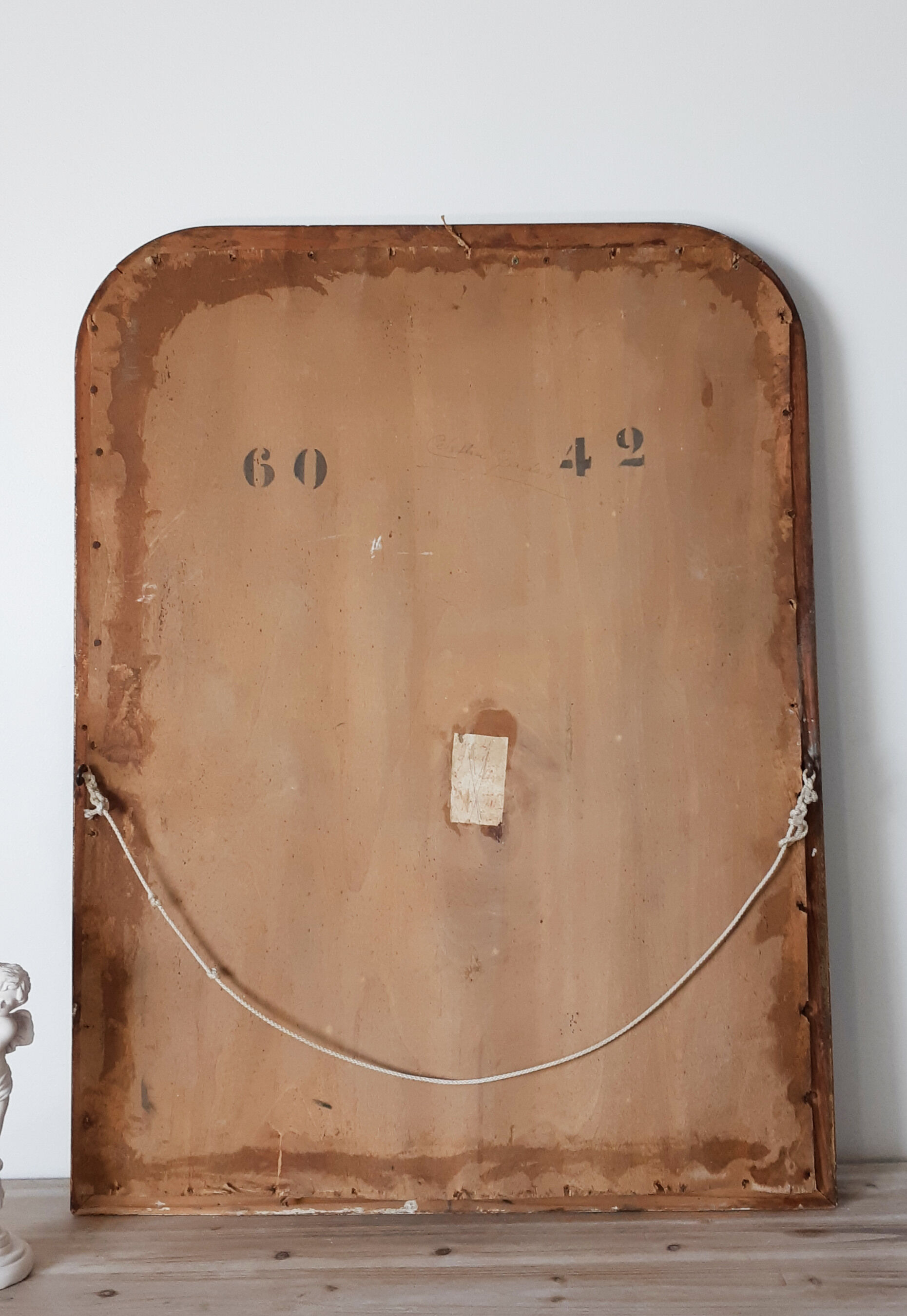 Golden and green grey mirror Louis Philippe - 75cm x 57cm