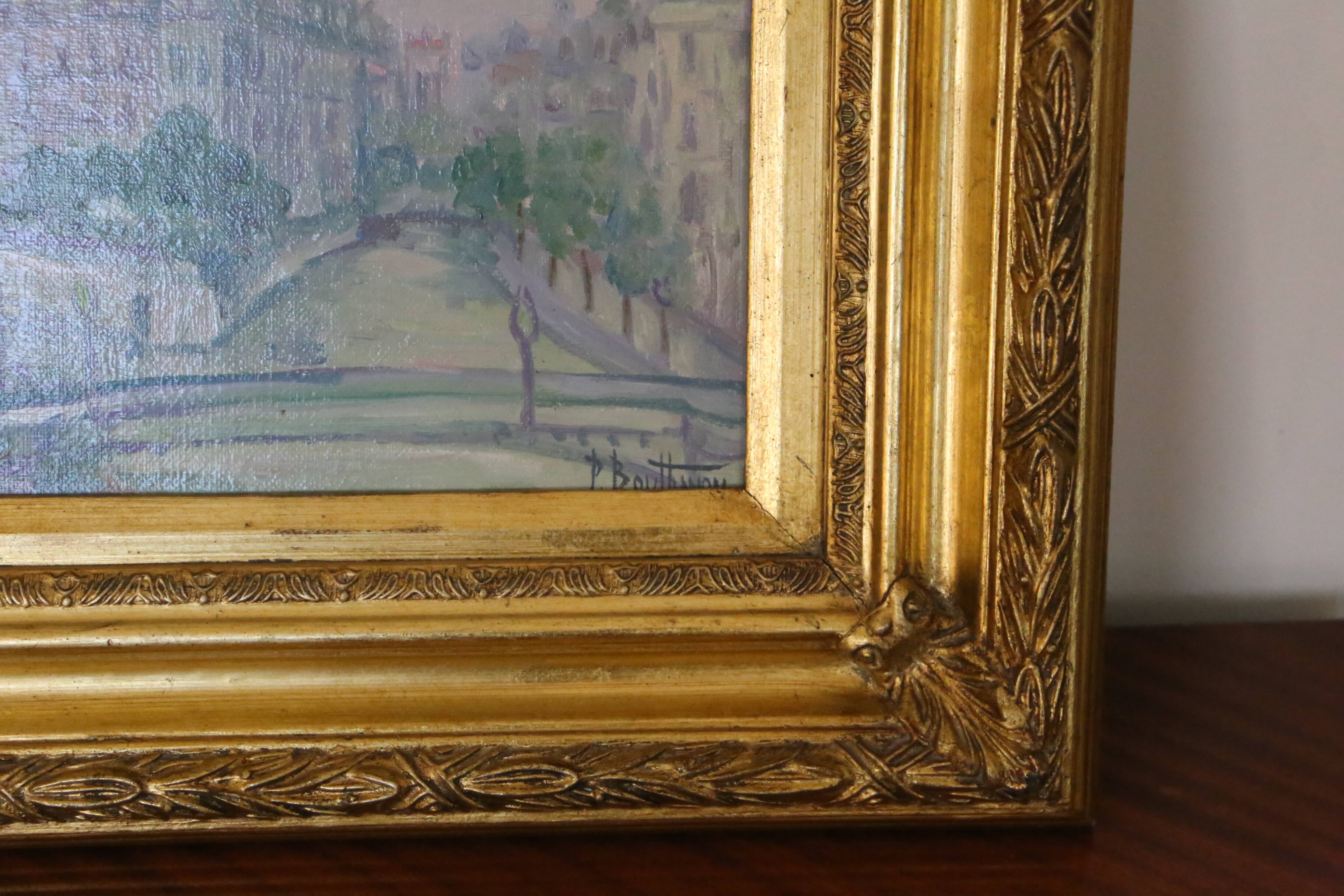 View of the Pont Tournelle, Paris, by Pierre Bouthinon, Oil painting