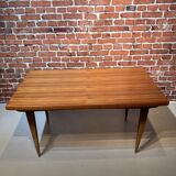 Teak veneer table with extensions