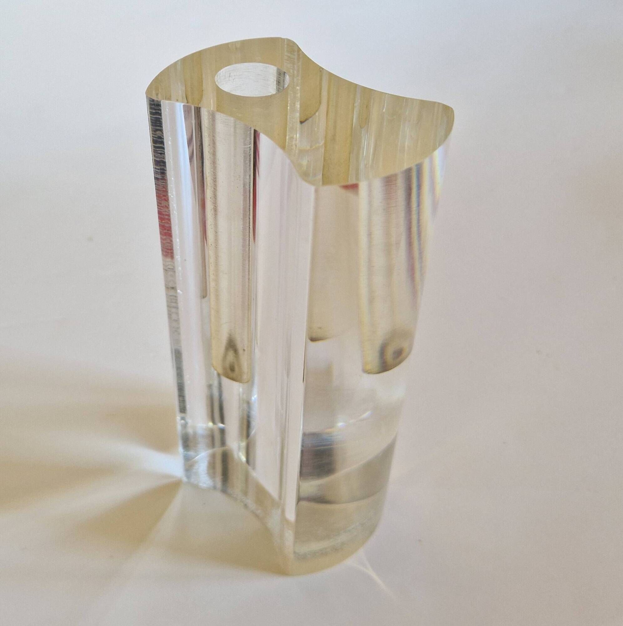 Lucite soliflore vase guzzini eo vintage 1970