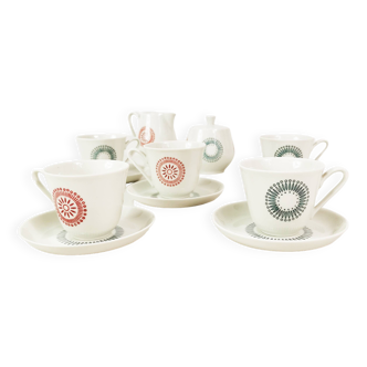 Service à expresso en porcelaine, Lettin, Allemagne années 1960.