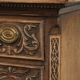 Richly carved English oak chest of drawers from the 18th century
